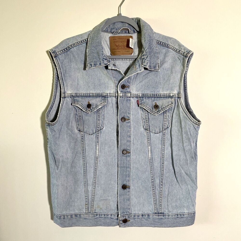 Levi's Men's Denim Trucker Vest  70517-0311 Sz XL Vintage 90'S Biker Gorpcore